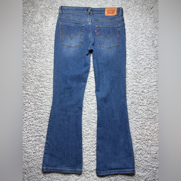 Levis Jeans Girls 14 Flare Denim Front Flap Pockets Adjustable Waist Western - Picture 5 of 5